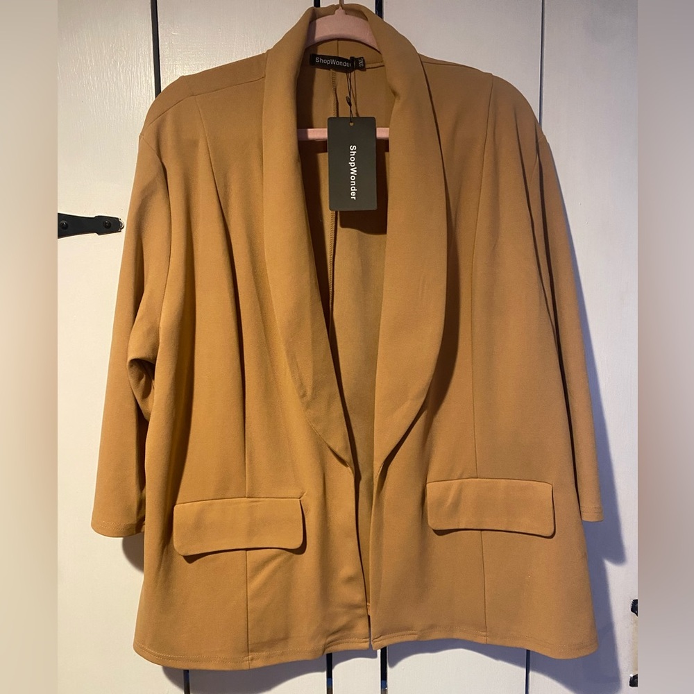 Brown Shawl Collar Blazer
